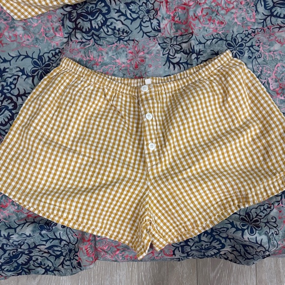 Yellow Gingham Women's Sleepwear Set - Picture 3 of 5